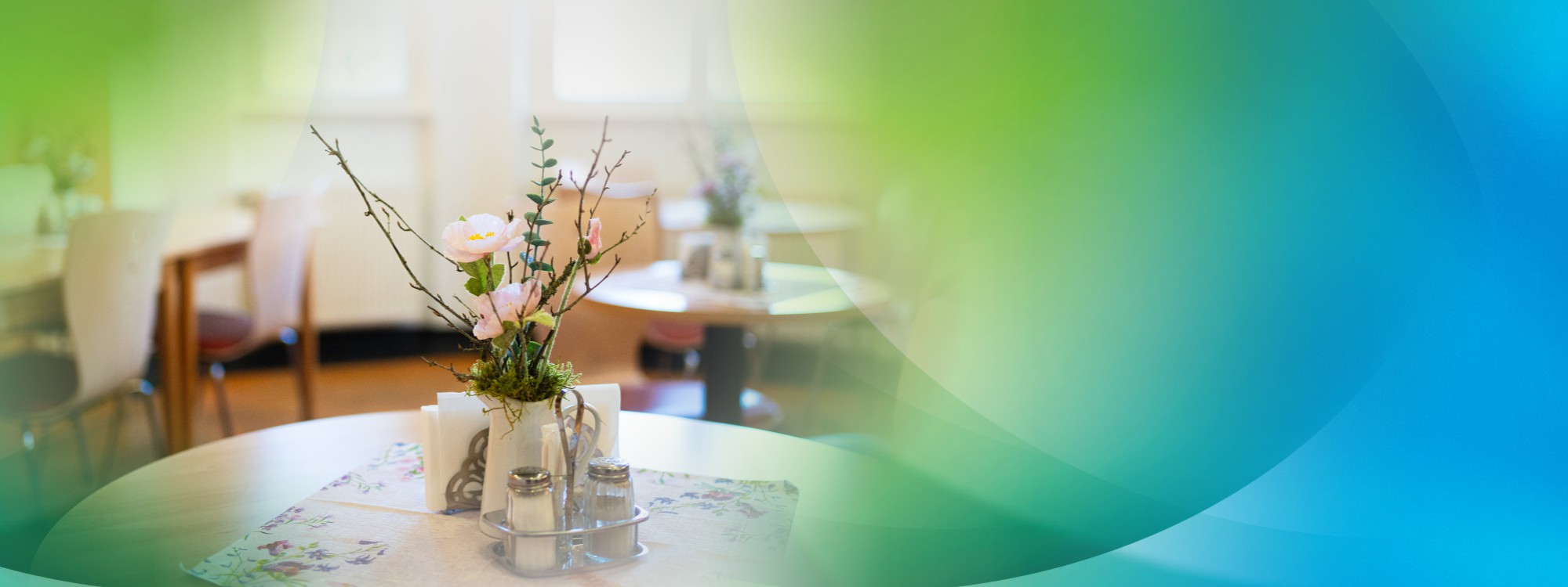 Besucherbereich in der Caféteria des Kreiskrankenhauses Prenzlau